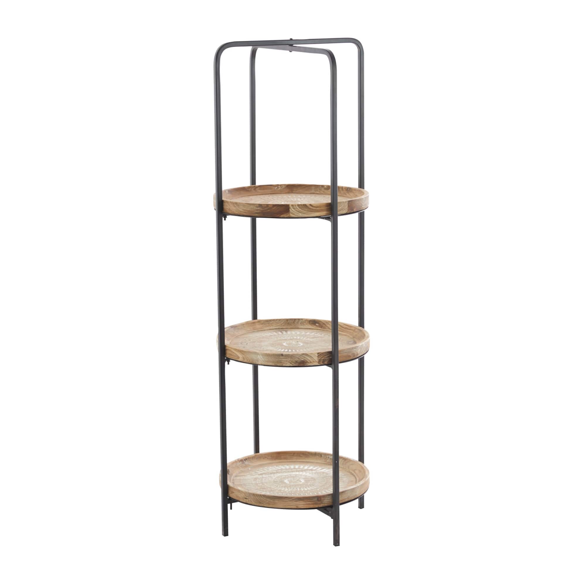 Brown Wood Traditional Shelving Unit 43" x 15" x 15"